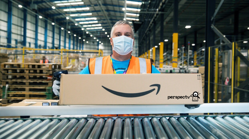 An employee working at Amazon in the UK.